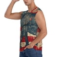 thumbnail image 3 of Fotbe Vintage American Flag Elephant Men's Camiseta sin Mangas Estampada para Hombres, Playera Casual para Gimnasio, Entrenamiento, Playa-Large, 3 of 7