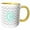 Yellow/White, variant on 3drose, Letter C Grey and White Chevron with Mint Monogram Personal Initial C, 15oz Mug