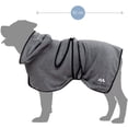 thumbnail image 3 of Albornoz de microfibra absorbente para perros grandes, ideal para secar después de nadar, bañarse o salir bajo la lluvia (talla L, gris), 3 of 6