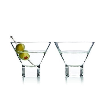 ELIXIR GLASSWARE Martini Glasses Set Of 2 - 9 Oz Hand Blown Crystal Cocktail Glasses