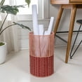 thumbnail image 5 of Happimess Harper Modern 4.13-Gallon 2-Tone Faux Wicker Cylinder Outdoor Trash Can, Pink/Red, HPM1101C, 5 of 9