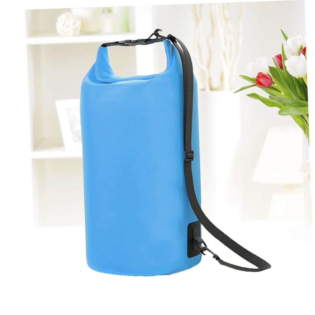 AURARMLET Multifunctional Sky Blue Waterproof Bucket Bag for Outdoor Sports PVC Rafting Swimming Dry Bag