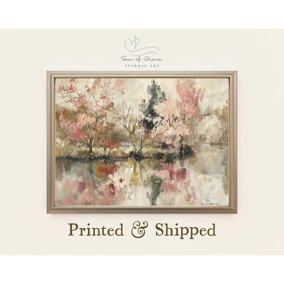 Abstract Landscape Poster Blush Pink Impressionist Tree, Unframed Poster Size 8x12 F03.1.18l1751