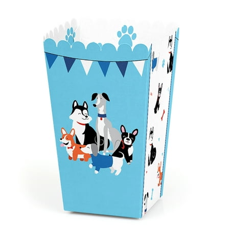 

Pawty Like a Puppy - Dog Baby Shower or Birthday Party Favor Popcorn Treat Boxes - Set of 12