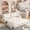Beige+White, variant on 73.2" Queen 3‑In‑1 Convertible Sleeper Sofa Bed, Corduroy Pull Out Multi‑Functional Loveseat, Orange