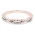 thumbnail image 3 of 1/10 ct. t.w Round Cut Lab Created Moissanite Diamond Cross-Over Infinity Twist Band Ring For Women In 14K Solid Rose Gold (G-H Color, VVS1 Clarity, 0.10 Cttw)-4.5, 3 of 8