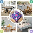 thumbnail image 4 of Colorful Tie Dye Mandala Pattern Square Tablecloth,Waterproof Square Table Cover,Wipeable Spillproof Washable Table Cover for Home Kitchen Party Decor 42"X42"(107x107cm), 4 of 6