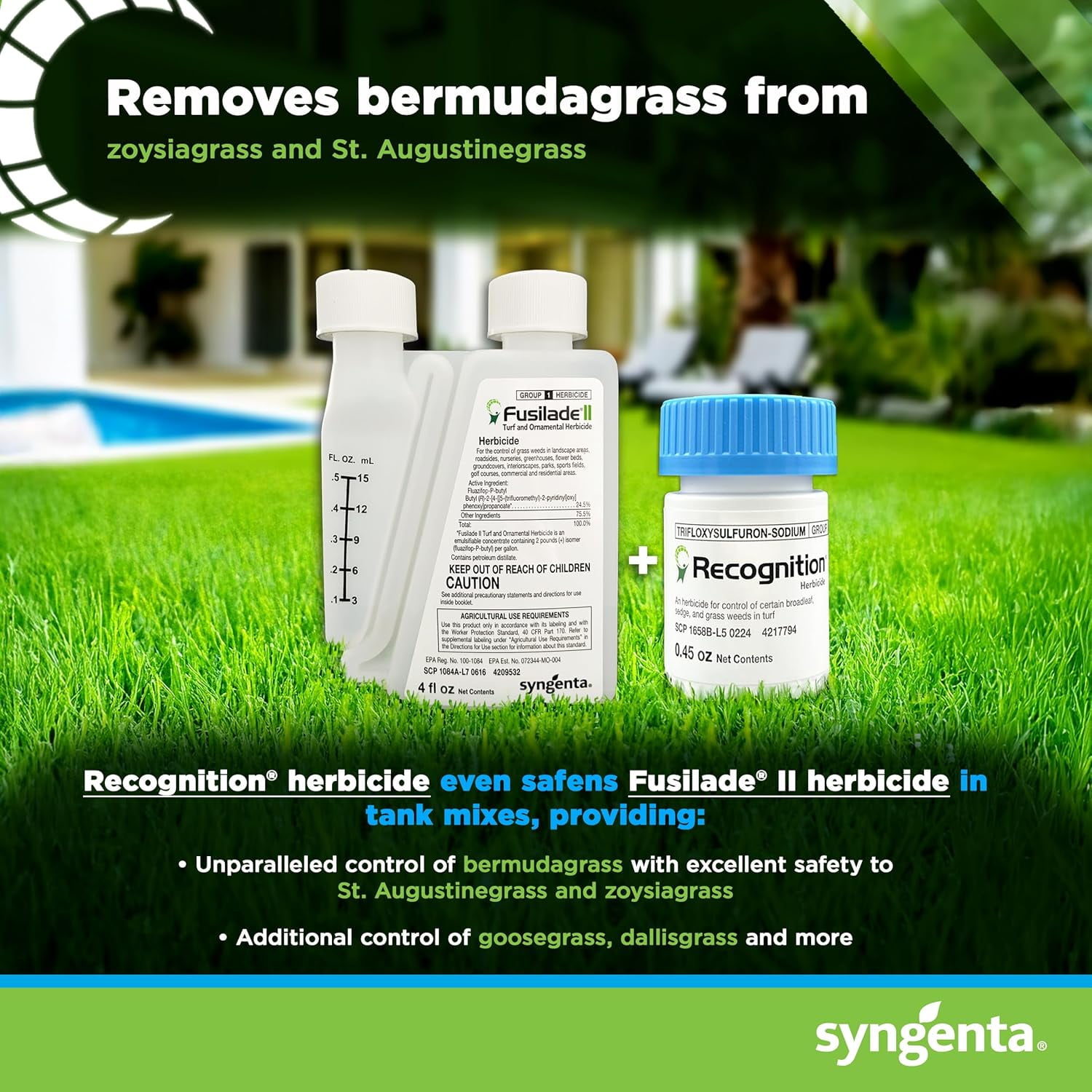 Recognition Herbicide. (0.45 oz) Water Dispersible Granule Weed Killer - Post Emergent Weed Control for lawns, Weed Stop for lawns