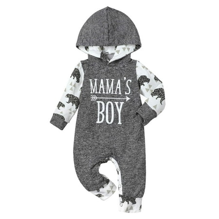 

Baby Boy Clothes 0-3 Months Baby Clothes Mama s Boy Letter Print Long Sleeve Romper for Boy