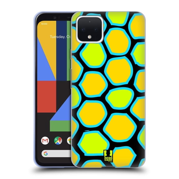 Head Case Designs Mad Prints Yellow Snake Soft Gel Case Compatible with Google Pixel 4