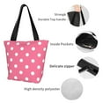 thumbnail image 4 of Salouo Dots On Rose Red Background for Shoppers Tote for Women Foldable Handbags with Big Capacity Casual One-Shoulder Shopping Bag Hobo Bags Fit for Office/Shopping/Park, 4 of 6