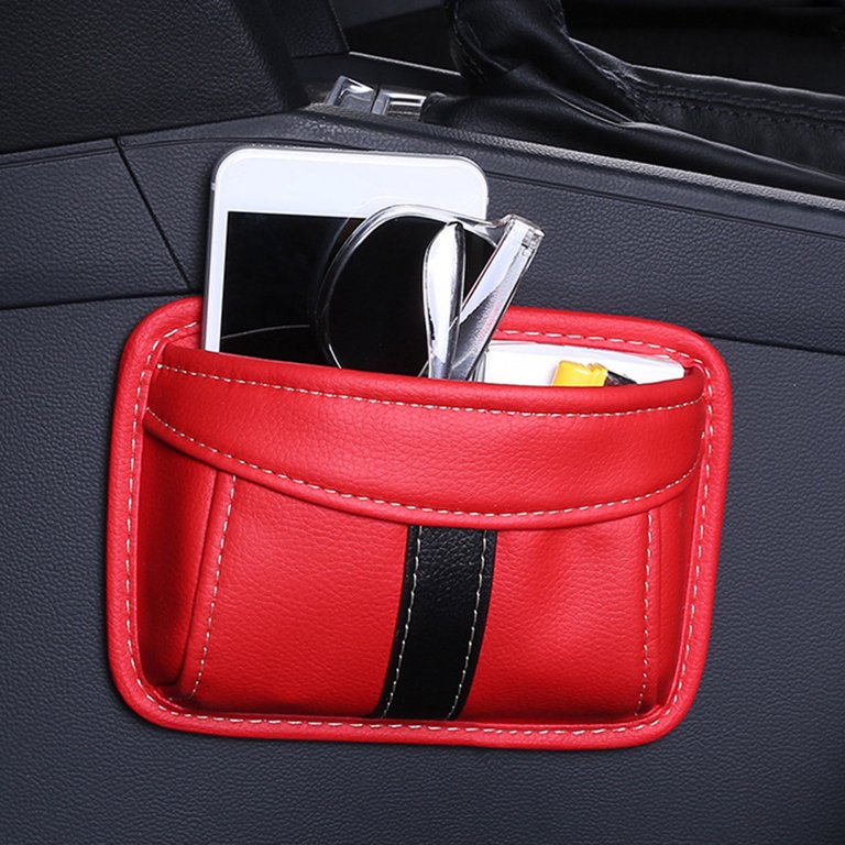 Car Organizer Box, Car Cell Phone Glasses Holder Interior Storage Bag Car  Storage Bag PU Leather Multifunctional Bag Car Phone Case Box Holder Bag  Black 