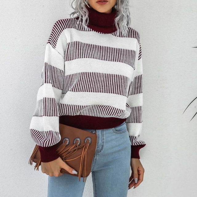 EGNMCR Turtleneck Sweater for Men,Sweaters for Men Ladies And Winter Solid Color Turtleneck Pullover Design Sweater Long Sleeve Top Turtleneck Sweater Women Sweater