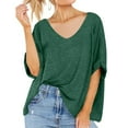 thumbnail image 3 of Mittory Women's Oversized T Shirts V Neck Short Sleeve Summer Casual Loose Tops Tees, 3 of 7