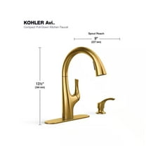 KOHLER Avi Single-Handle Pull Out Sprayer Kitchen Faucet in Vibrant Brushed Moderne Brass