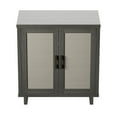 thumbnail image 6 of Twin Star Home Coastal 2-Door Accent Cabinet with Linen-Style Accents in Crete Oak, 6 of 11