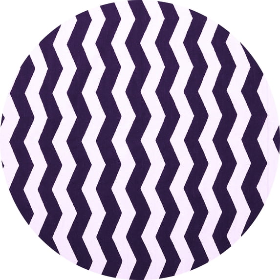Ahgly Company Indoor Round Abstract Purple Contemporary Area Rugs, 6' Round