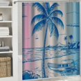 thumbnail image 6 of Orinice  Surf Shower Curtain Retro Surfboard Tropical Palm Tree Theme Lounge Summer Beach Sceen Chair Polyester Fabric Bathroom Decor Set with 12 Hooks  60x72, 6 of 7