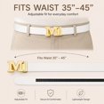 thumbnail image 4 of TRISJEM Unisex White M Buckle Belt, PU Leather Fashion Belt with Statement Letter Buckle, Adjustable Waist Belt for Men and Women, 4 of 8