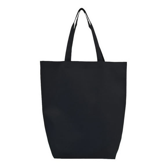Q-Tees Q1251 Non-Woven Gusset Bottom Tote-Black