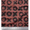 thumbnail image 1 of Soimoi Brown Modal Satin Fabric Circle & Cross Geometric Print Sewing Fabric Yard 42 Inch Wide, 1 of 4