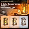 thumbnail image 4 of Touch Bedside Table Lamp, 3 Color Temperatures Small Lamp with Flame Lantern, Cordless Rechargeable Industrial Brown Table Lamp, Farmhouse Retro Nightstand Desk Lamp for Bedroom, Living Room, 4 of 7