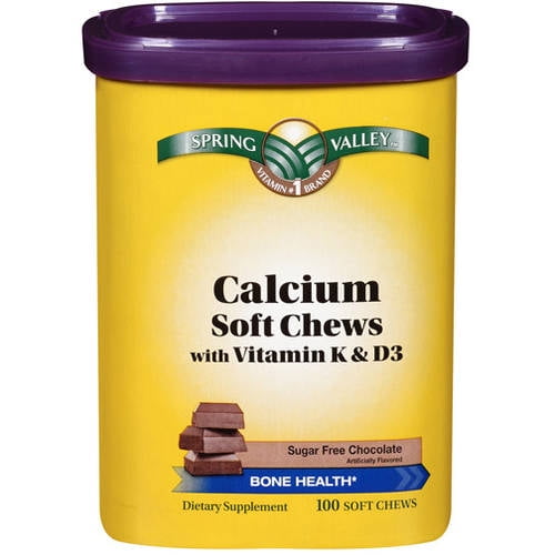 Spring Valley Calcium with Vitamin K & D3 Soft Chews, 100 Ct BrickSeek