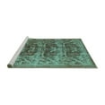 thumbnail image 2 of Ahgly Company Machine Washable Indoor Square Persian Turquoise Blue Traditional Area Rugs, 8' Square, 2 of 4