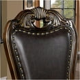 thumbnail image 5 of JERFIT Traditional Dining Chairs Set of 2, Walnut Brown Upholstered Side Chairs with Leatherette Seat and Carved Wooden Legs for Formal Dining Room, 5 of 9