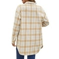 thumbnail image 5 of UVN Flannel Plaid Shirts for Women Shacket Jacket Long Sleeve Button Down Shirt Coats Top, 5 of 9