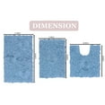 thumbnail image 3 of Home Weavers Bell Flower Collection 100% Cotton Non-Slip Bathroom Rug Set Machine Washable Bathroom Rug-17"x24", Bath Rug- 21"x34", U Shaped Contour- 20"x20", Sky Blue Color 3 Piece Bath Rug set, 3 of 8