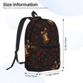thumbnail image 2 of 17in Backpack With Pocket Adjustable Shoulder Strap Large Capacity Zipper Opening And Closing Double Pull Head Zipper For Work Travel Sports Elegant Christmas Bell And Holly Pattern, 2 of 8