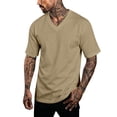 thumbnail image 3 of Mfakffe V Neck Mens T-Shirts Short Sleeve Summer Comfort T Shirts for Men V Neck Breathable Comfy T Shirts for Men Solid Tees, 3 of 5