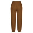 thumbnail image 4 of Womens Fleece Lined Sweatpants Baggy High Waisted Joggers Cinch Bottom Lounge Pants with Pocket Active Wear Coffee, 4 of 5