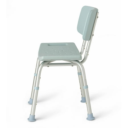 Medline Bath Shower Chair with Back, Height Adjustable, with Microban , Supports up to 300 lbs