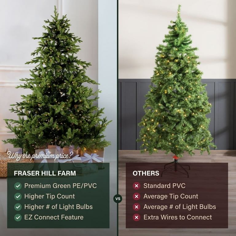 Fraser Hill Farm 6.5-Ft. Foxtail Pine Christmas Tree with Warm
