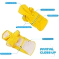 thumbnail image 3 of Impermeable para perros con capucha, impermeable y cortavientos, con tiras reflectantes y orificio para arnés (Amarillo L), 3 of 5