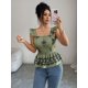 thumbnail image 3 of Blusa Mujer Con Lazo Espalda Y Estampado Negro En Verde Militar, 3 of 22