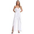 thumbnail image 1 of renvena Womens Off Shoulder Dress Ankle Length Ruffled Maxi Dressing Gown for Wedding Party White L, 1 of 7