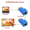 thumbnail image 4 of 1 par de puertos Rj45 4k extensor compatible con Hdmi hasta 30 m sobre Cat5e Cat6 red Ethernet Lan adaptador para Hdtv Hdpc Dvd Ps3 Stb,/azul/ kaili Sencillez, 4 of 4