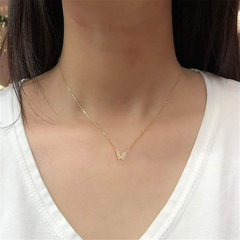 Dainty shop airplane necklace