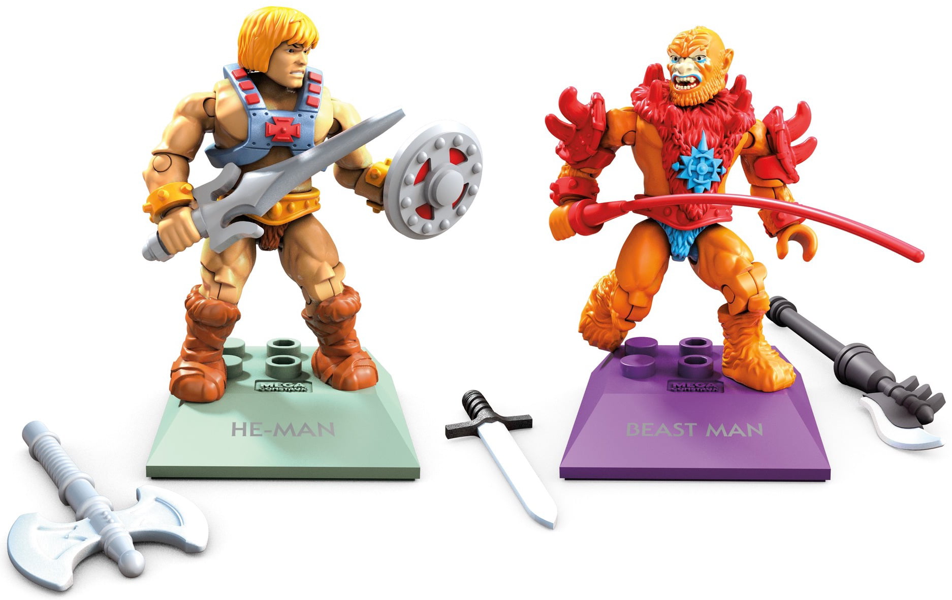 MEGA Probuilder Masters of the Universe He-Man Vs Beast Man Construction Set for sale online 