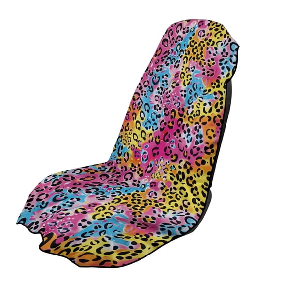 XYZCANDO Colorful Leopard Print Sweatproof Car Seat Towel Cover for Travel Swimming, Comfortable Machine Washable Car Seat Cover Towel