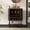 Black, variant on SENYUM Upgrade Coffee Bar Cabinet with Storage, Fluted Wine Cabinet with Sliding Doors, Glass Holder and Wine Rack, Buffet Sideboard Liquor Cabinet for Kitchen, Dining Room, Living Room