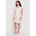 thumbnail image 2 of Women's Pinstripe Tiered Ruffle Sleeve Shirt Dress, 2 of 3
