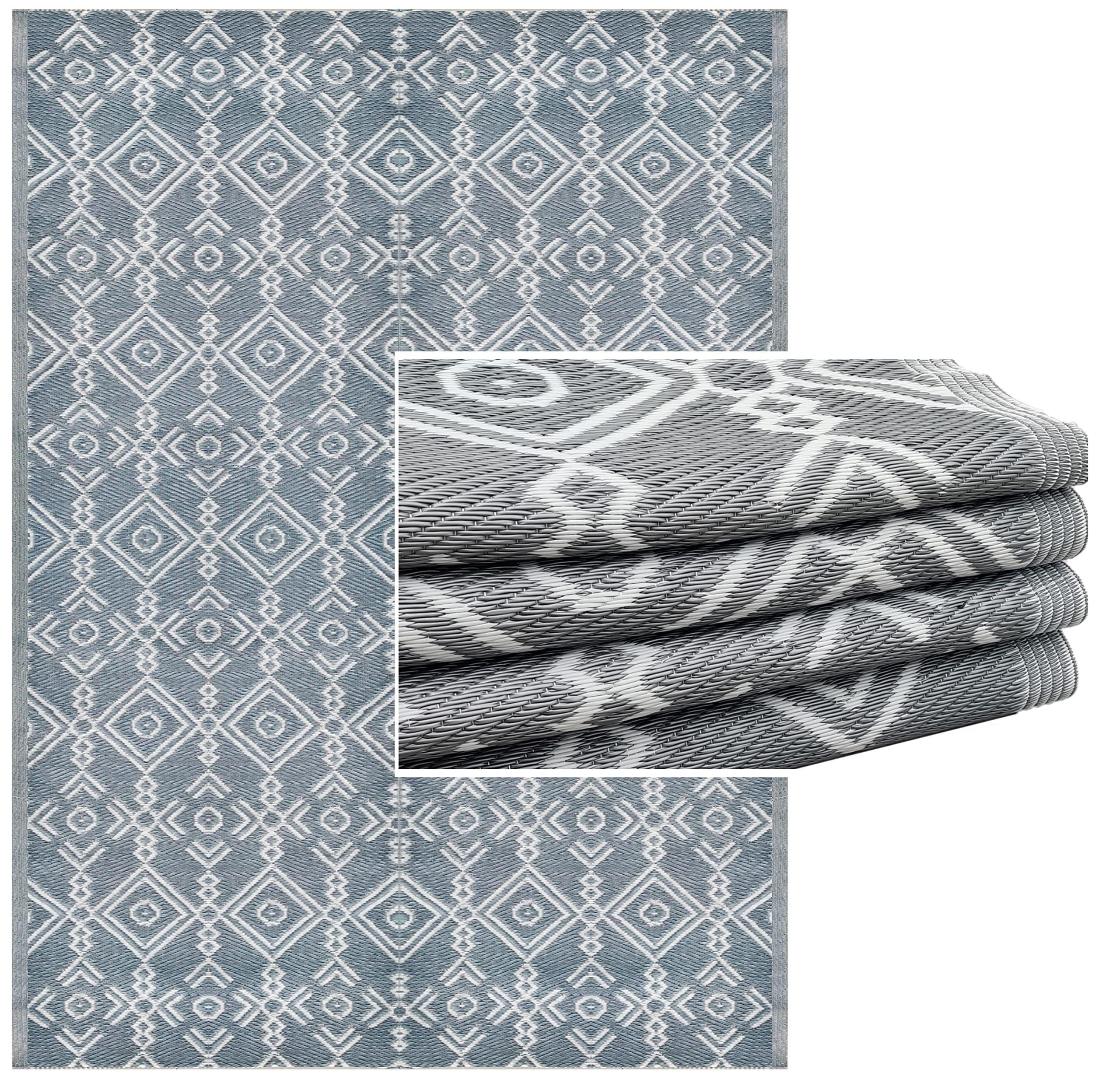 BalajeesUSA Recycled Outdoor Plastic Patio Rugs Clearance Waterproof RV