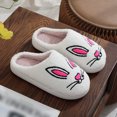 thumbnail image 4 of Peggybuy Plush Rabbit Slippers Comfortable Thermal Animal Slippers Anti Slip Fluffy Home Slippers Easter Bunny Slippers for Autumn Winter, 4 of 9