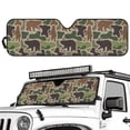 thumbnail image 2 of HUIACONG Beer Camo Sunshade Sun Shade Windshield Heat Shield Sun Visor Mat Compatible with Jeep Wrangler Rubicon Sahara TJ JK JKU 2 Door & 4 Door, 2 of 6
