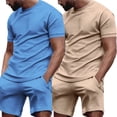 thumbnail image 3 of AJZIOJIRO Men's Short Sleeve Pullover T-Shirts Shorts Set Casual Tees Shirts Summer Cotton Shirt Tops Pants Set M-3XL, 3 of 8