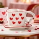 thumbnail image 4 of Taza para parejas del Día de San Valentín - taza de café de cerámica, rojo rosado morado, 14oz, diseño romántico en forma de corazón, acabado brillante duradero, regalo ideal para ella y para él, 4 of 6